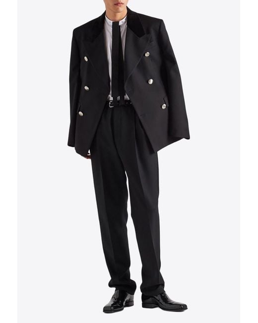 Prada Black Wool Tailored Pants for men