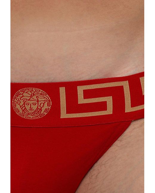 Versace Red Greca Border Jock Straps for men