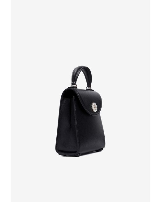 Simone Rocha Black Mini Valentine Leather Top Handle Bag
