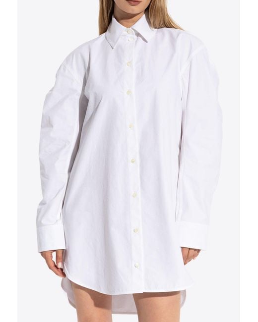 Jacquemus White Ovalo Oversized Mini Dress