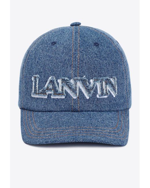 Lanvin Blue Logo Denim Baseball Cap
