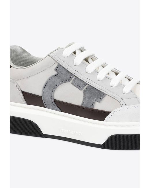 Ferragamo White Low-Top Cassina Sneakers for men