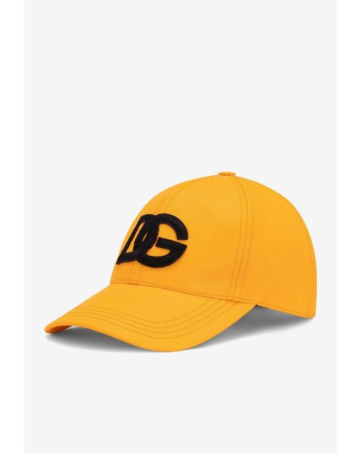 Dolce & Gabbana Orange Logo-embroidered Baseball Cap for men