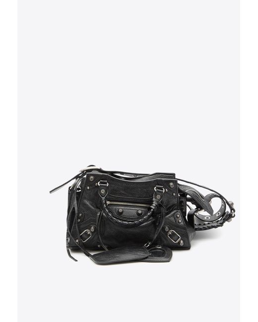 Balenciaga Black Xs Neo Cagole Nappa Leather Top Handle Bag
