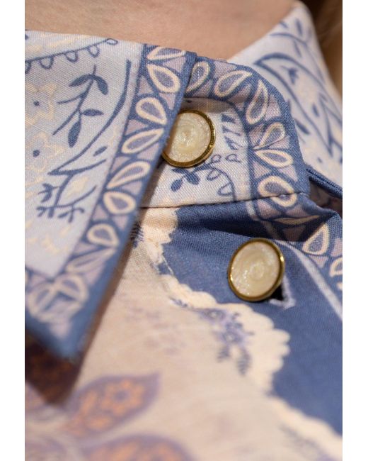 Zimmermann Purple Lucky Bandana Print Relaxed Shirt