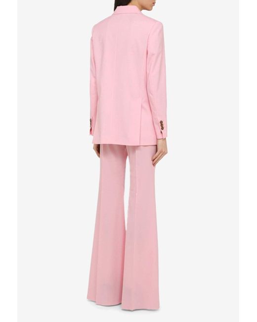 DSquared² Pink Wool-Blend Flared Pants