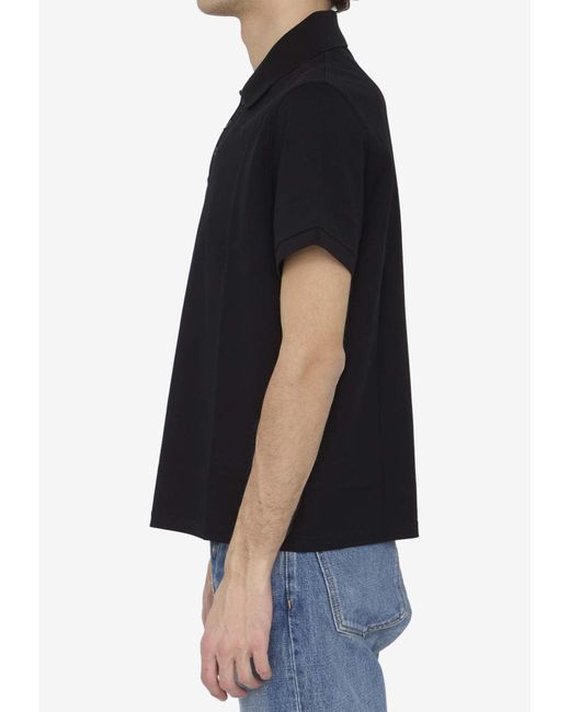 Saint Laurent Black Short-Sleeved Polo T-Shirt for men