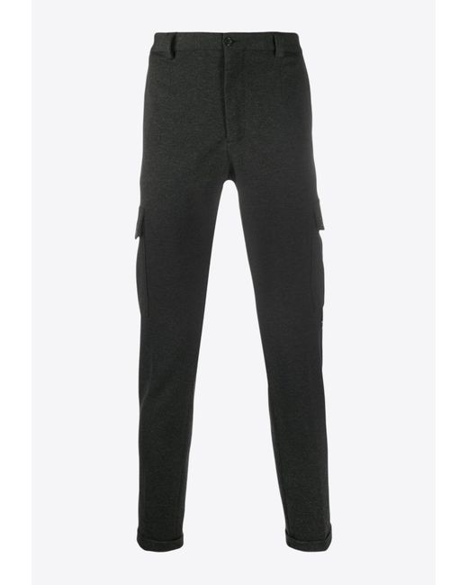 Dolce & Gabbana Black Turn-Up Cargo Pants for men