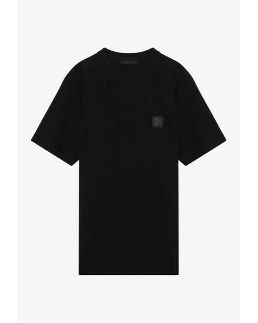 Stone Island Black Logo Patch Crewneck T-Shirt for men