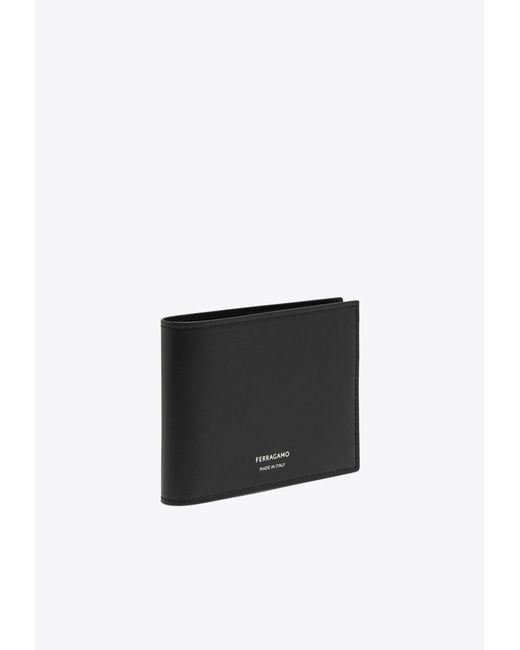 Dolce & Gabbana White Logo-Printed Leather Bi-Fold Wallet for men