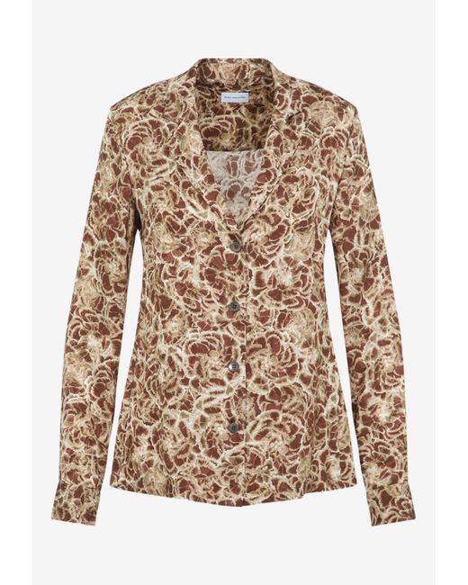Dries Van Noten Natural Colla Signature Print Long-Sleeved Shirt