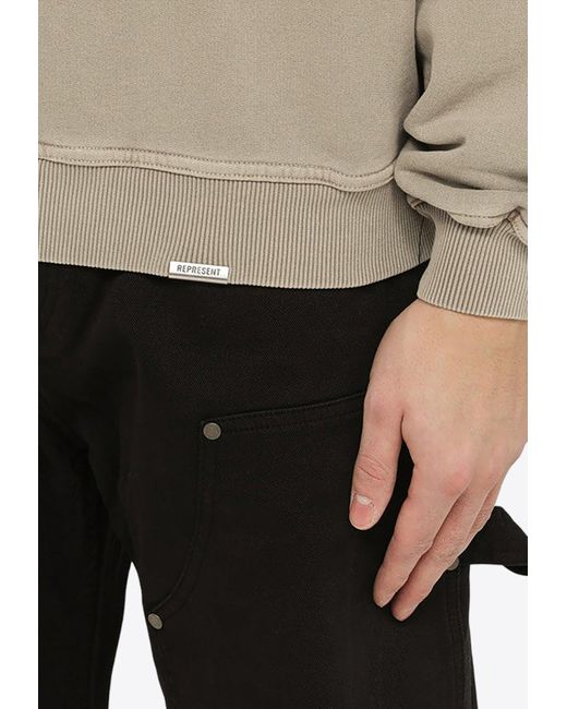 Represent Natural Logo Print Crewneck Sweatshirt for men