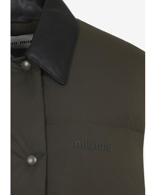 Miu Miu Black Logo-Patch Buttoned Vest