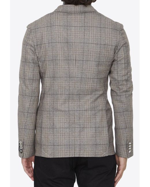 Tonello Gray Checked Wool Blazer for men