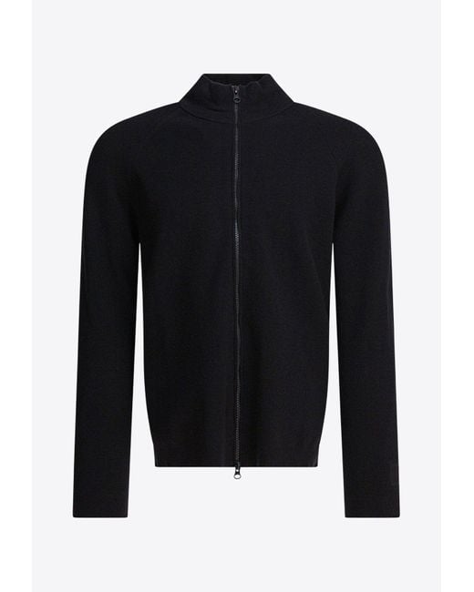 C P Company Blue Zipper Wool-Blend Cardigan for men