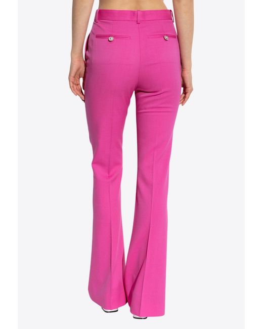 Versace Pink Wool Pleated Pants
