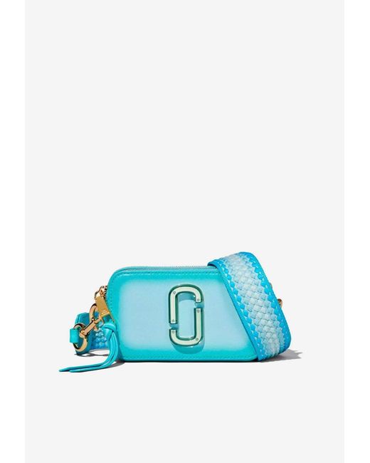Marc Jacobs Leather The Fluoro Edge Snapshot Crossbody Bag in Blue