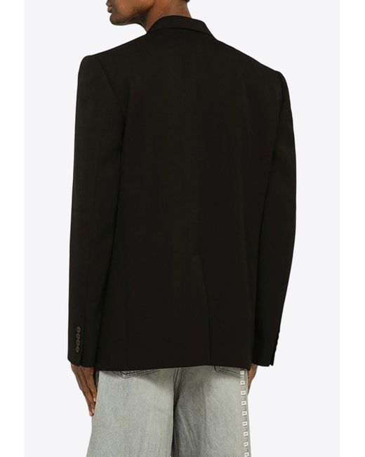 Balenciaga Black Single-Breasted Wool Blazer for men