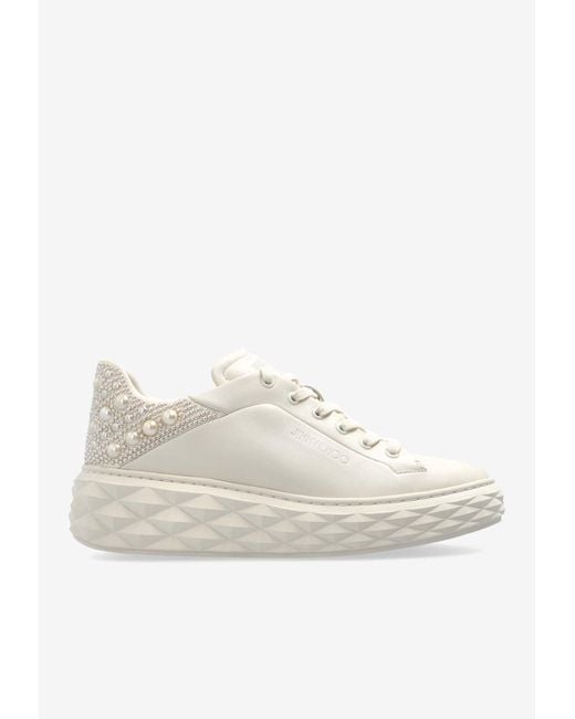 Jimmy Choo White 'Diamond Maxi' Sports Shoes