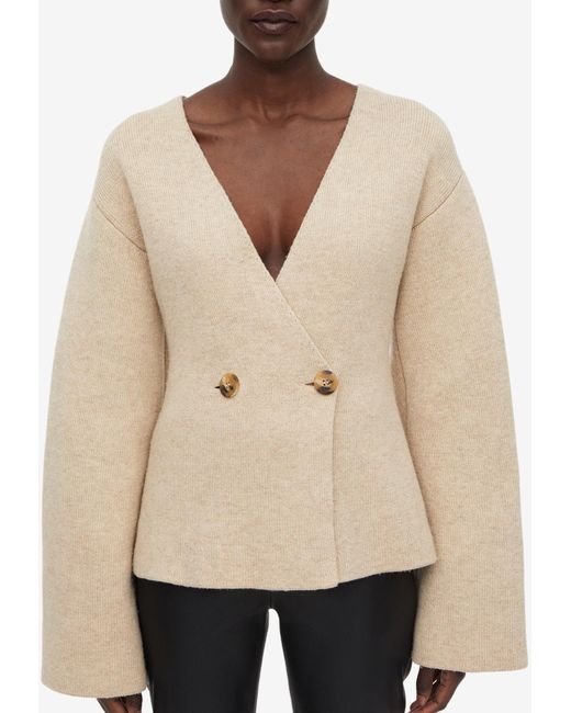 By Malene Birger Natural Tinley Double-breasted Wool Cardigan