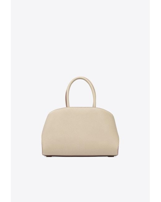Ferragamo Natural Medium Hug Leather Top Handle Bag
