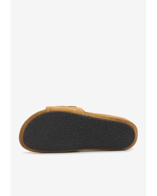 Jacquemus White Mocassin Croc-Embossed Flat Sandals