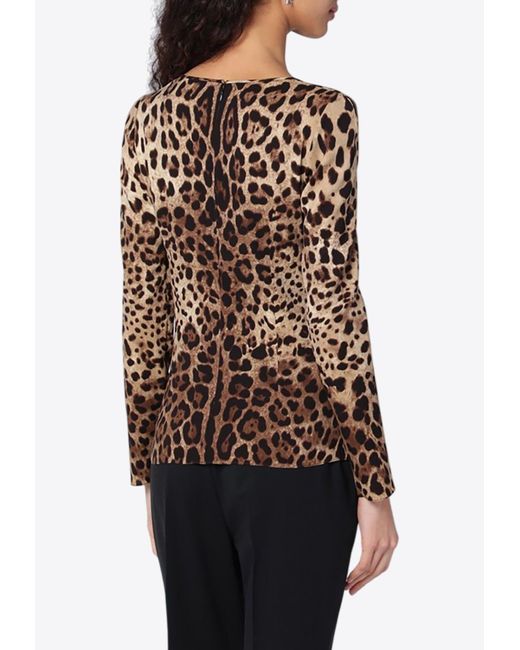 Tシャツ・カットソー DOLCE&GABBANA SILK BLEND LEOPARD PRINT T-SHIRT Dolce&Gabbana Silk blend leopard print T-shirt | TheDoubleF