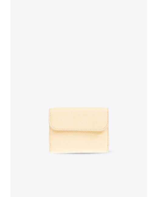 Chloé White Small Marcie Tri-Fold Wallet