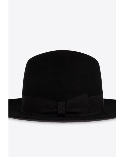 Dolce & Gabbana Black Wool-Blend Fedora Hat