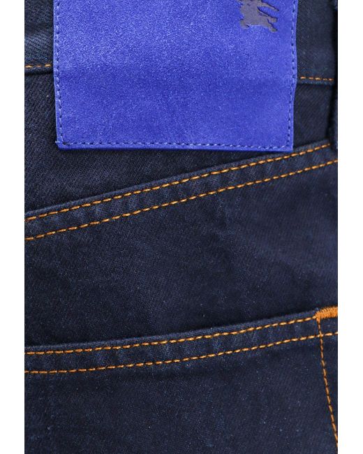 Burberry Blue Straight-Leg Jeans With Floral Detail for men