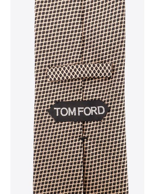 Tom Ford White Jacquard Silk Tie for men