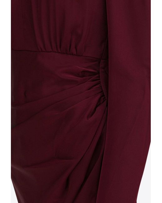 Self-Portrait Red Side-Slit Midi Dresses