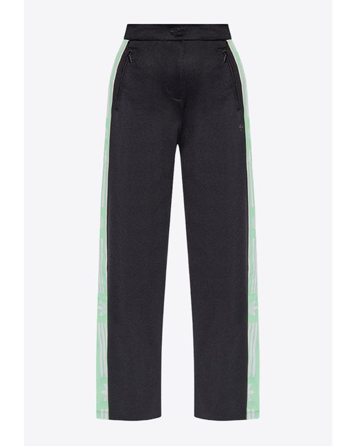 Adidas Originals Blue Wide-Leg Track Pants With Side Bands