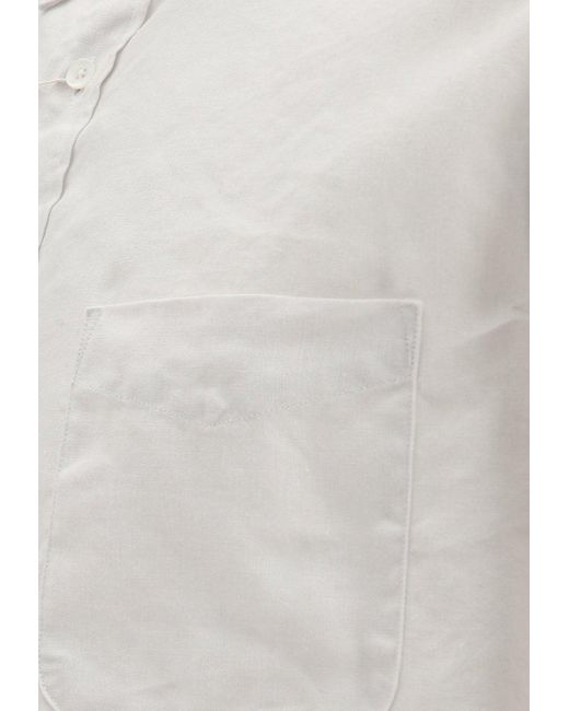 Beams Plus White Classic Linen Shirt for men