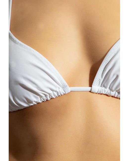 Dolce & Gabbana White Logo Engraved Bikini Bra