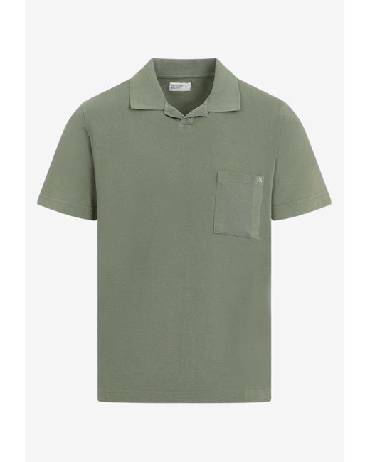 Universal Works Green Vacation Short-Sleeved Polo T-Shirt for men