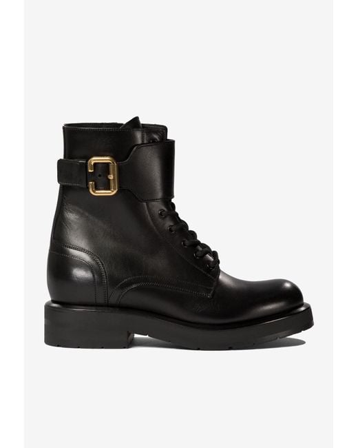 Chloé Black Coddington Combat Boots