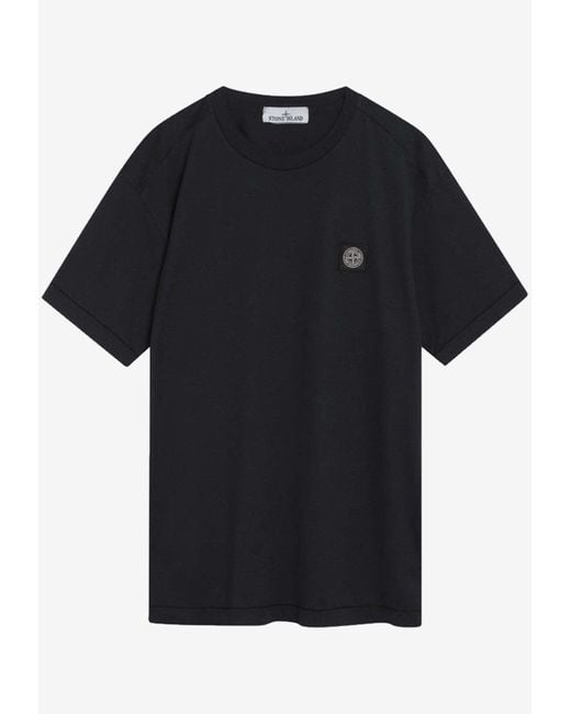 Stone Island Black Compass Patch T-Shirt for men