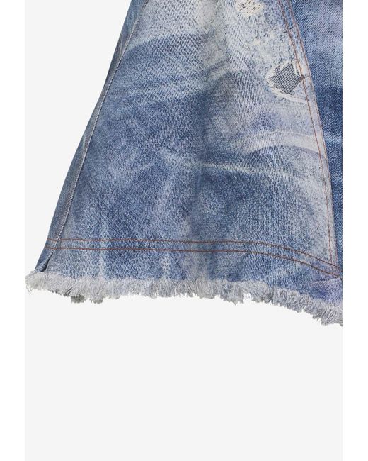 Roberto Cavalli Blue Patchwork Mini Dress