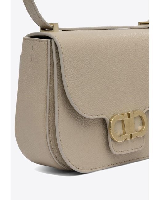 Ferragamo White Double Gancini Crossbody Bag