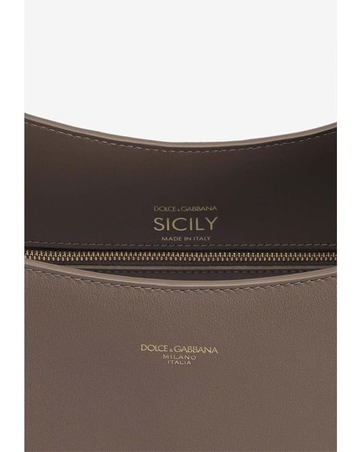 Dolce & Gabbana Brown Large Sicily Calf Leather Tote Bag