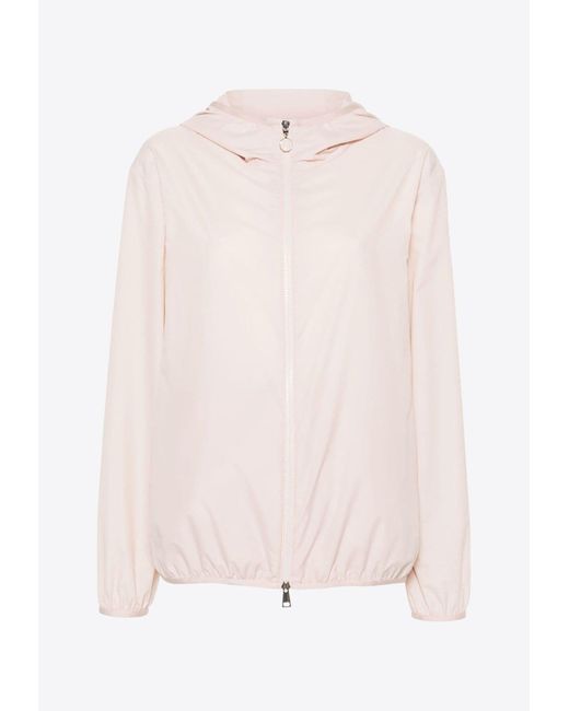 Moncler Pink Fegeo Zip-Up Hooded Jacket