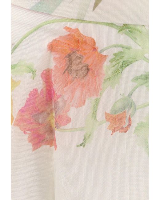 Zimmermann White Natura Floral Print Maxi Skirt