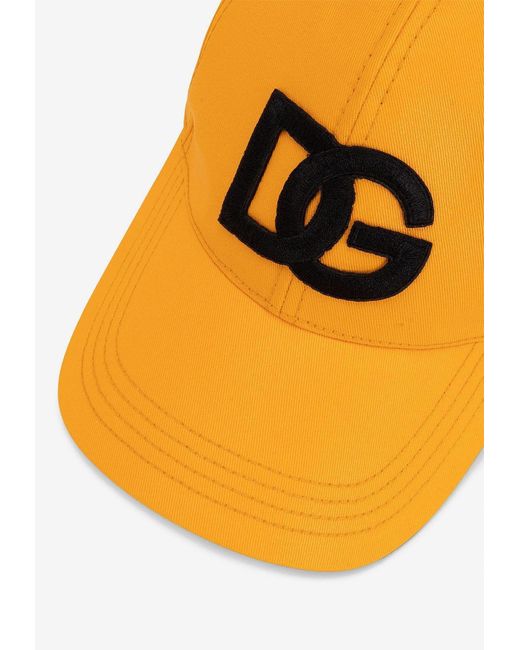 Dolce & Gabbana Orange Logo-embroidered Baseball Cap for men