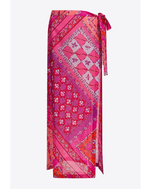 Emilio Pucci Pink Festa Print Sarong Skirt