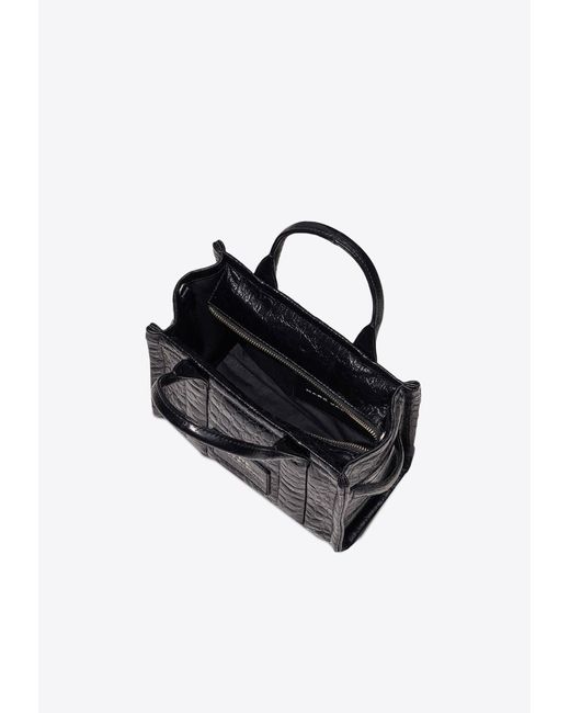 Marc Jacobs Black The Small Croc-Embossed Leather Tote Bag