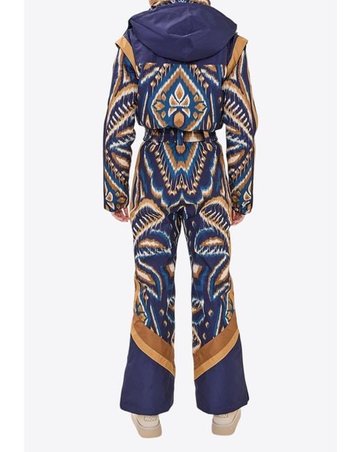 Farm Rio Blue Pineapple Ikat Ski Jumpsuit