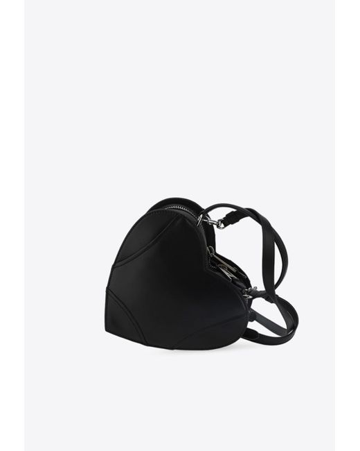 Moschino Black Heart Biker Leather Shoulder Bag