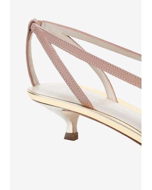 Giorgio Armani White 30 Pointed Leather Pumps