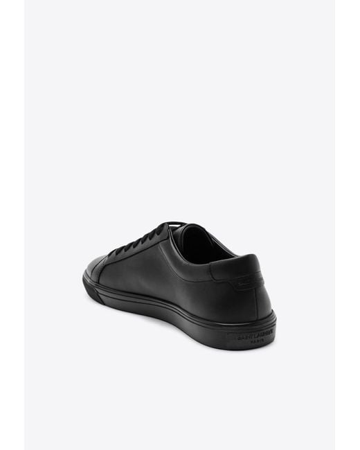 Saint Laurent Black Andy Leather Low-Top Sneakers for men